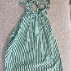 JCrew factory green and white halter tie neck tank